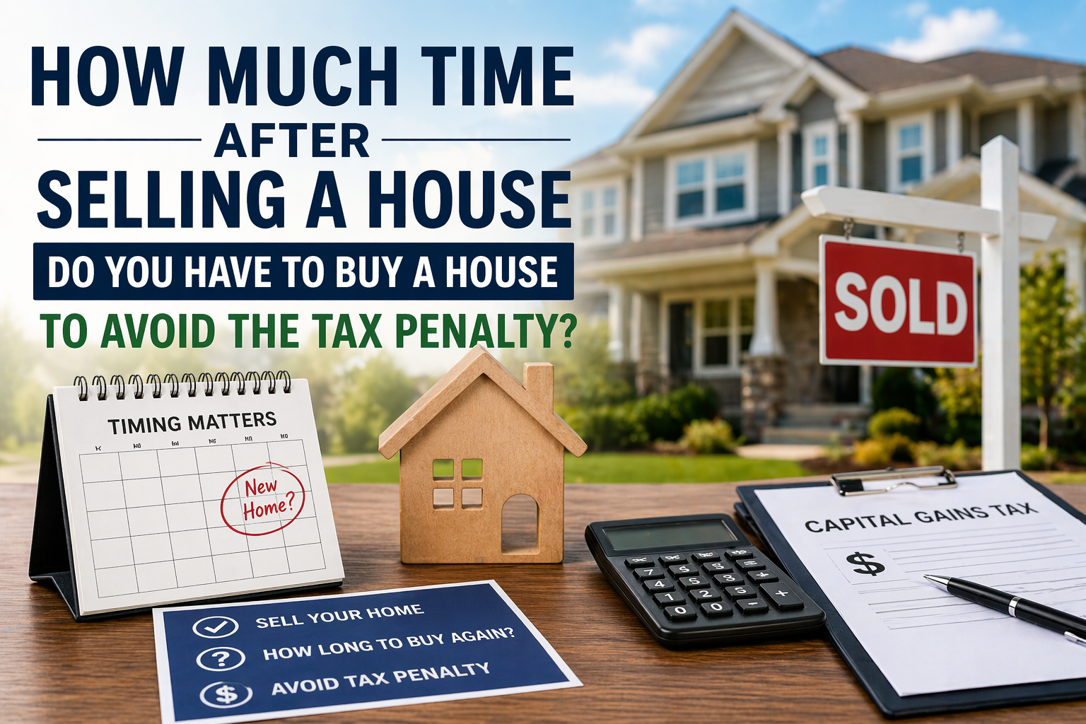 How Much Time After Selling a House Do You Have to Buy a House to Avoid the Tax Penalty?